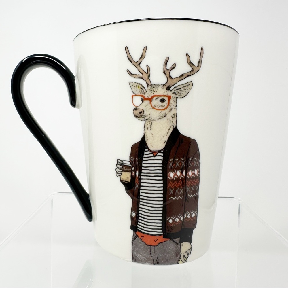 SIGNATURE HOUSEWARES HIPSTER ANIMAL PREPPY DEAR‎ COFFEE MUG